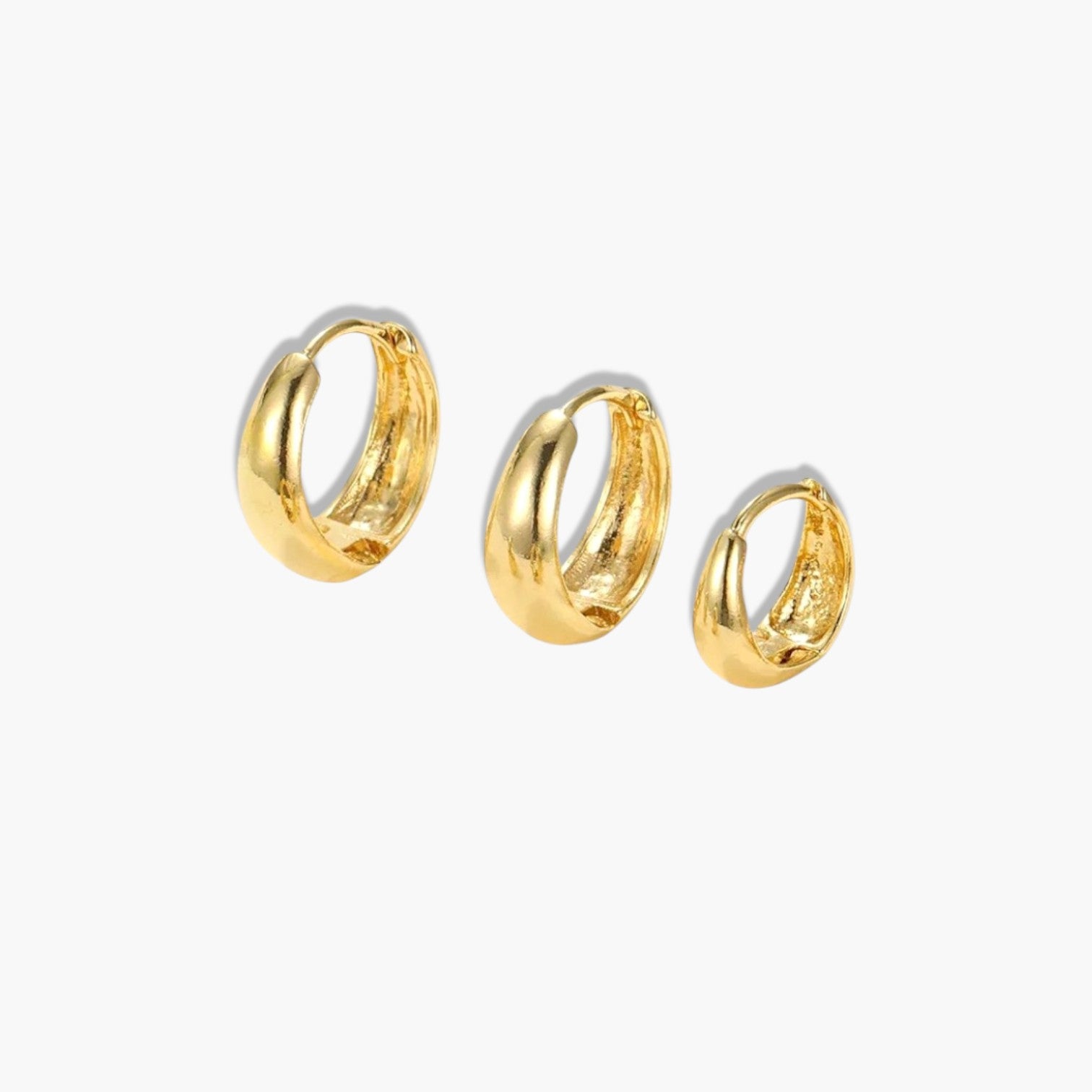 Bold Chunky Hoop Earring Trio Set
