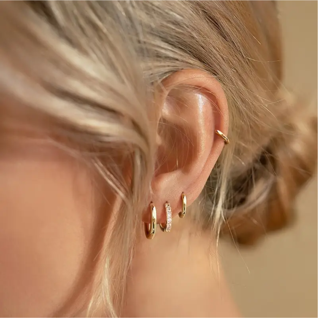 Polished Mini Hoop Earrings Quartet