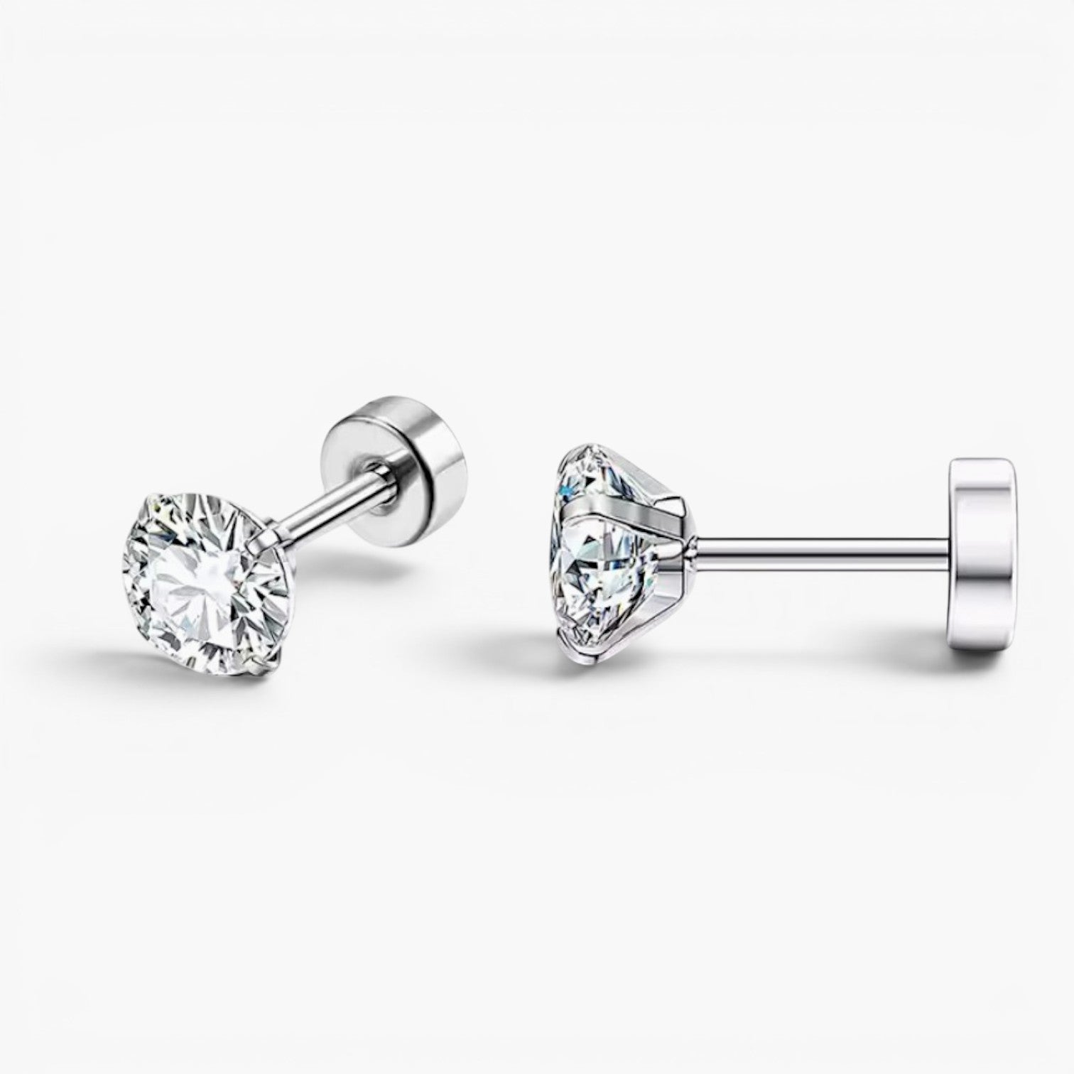 Seven Pair Flat Back Stud Earrings Set