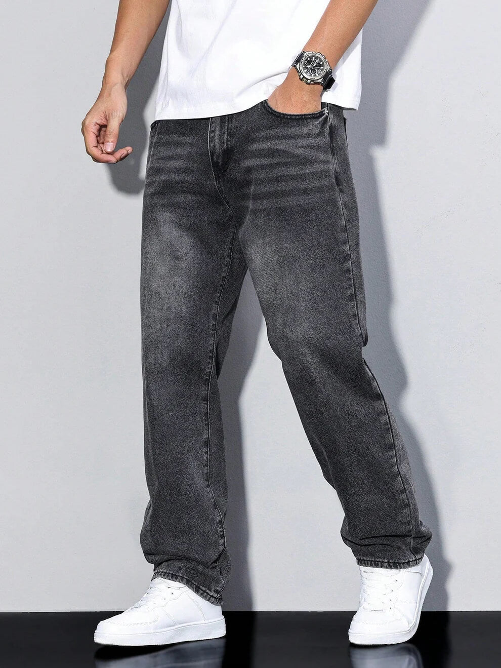Theo | Relaxed Straight Leg Loose Fit Baggy Denim Jeans