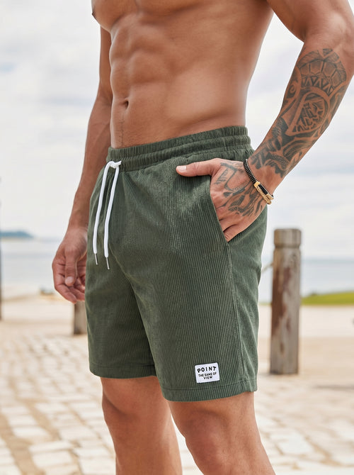 Milo | Casual Corduroy Drawstring Beach Swim Shorts with Side Pockets