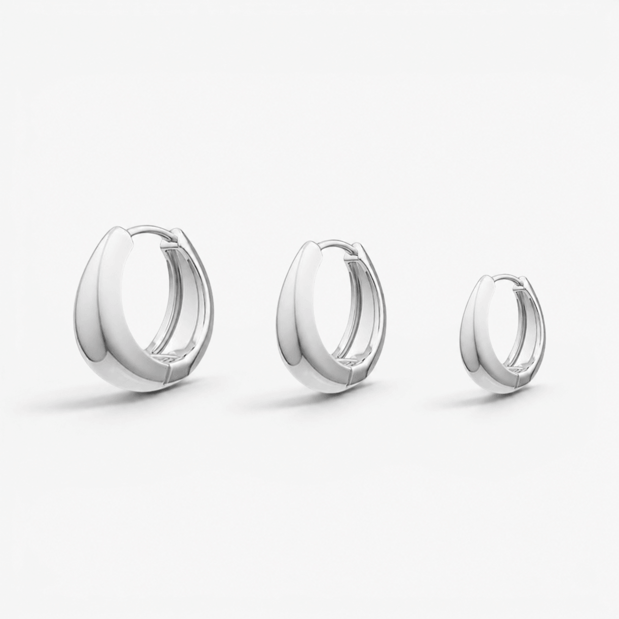 Bold Chunky Hoop Earring Trio Set